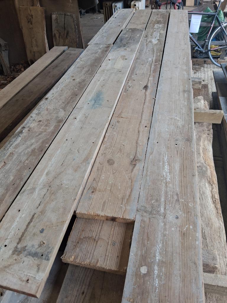 <p>Reclaimed Pine Floorboards</p><p>145mm wide</p><p>Over 80m2 currently in stock</p>